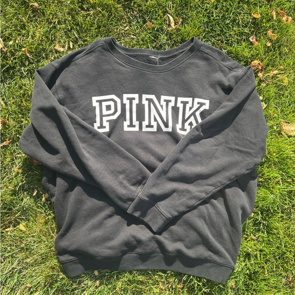 PINK Victoria's Secret Black Crew Neck Sweater